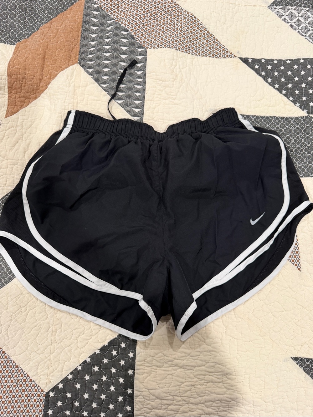Nike Women's Black Athletic Shorts with White Trim